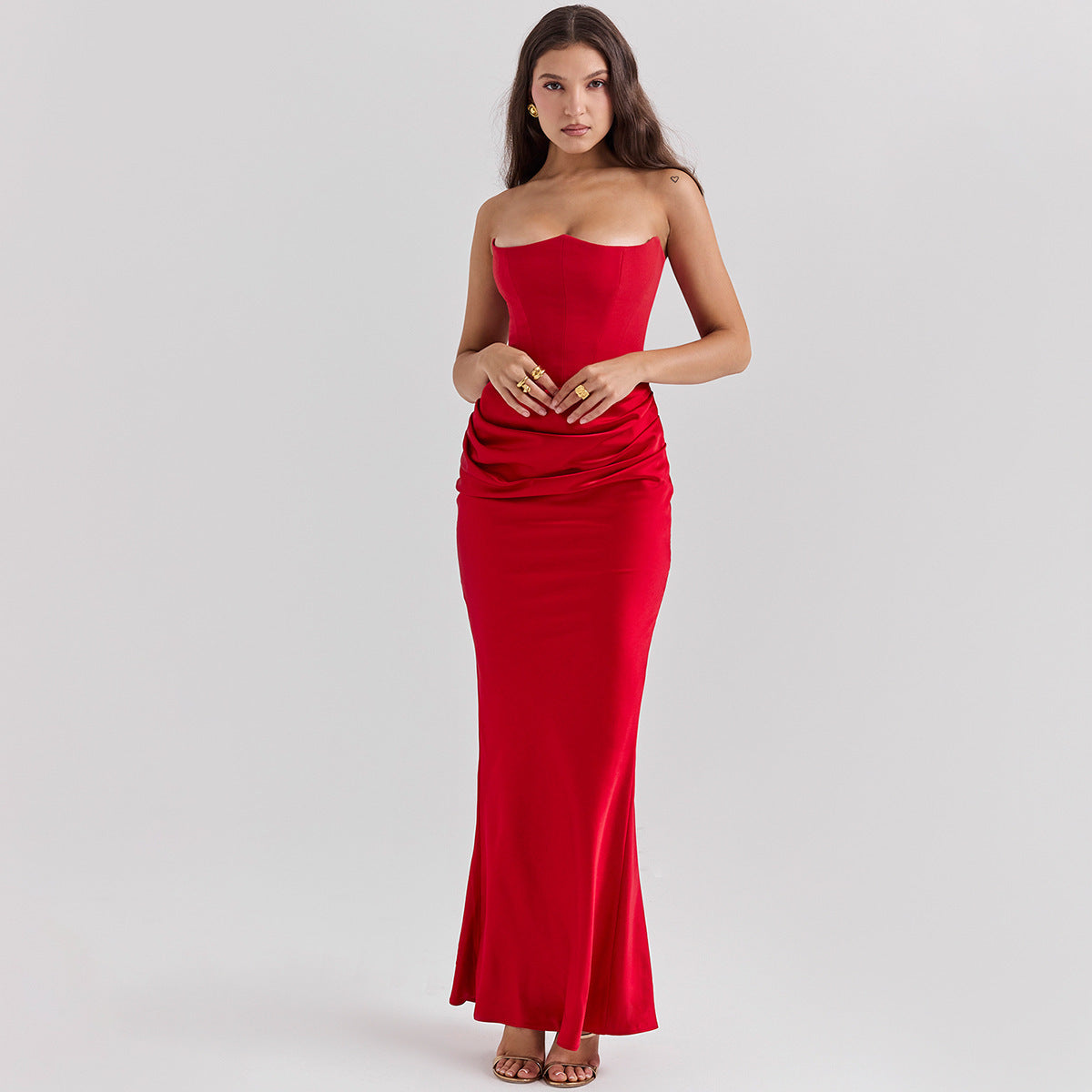 Slim Tube Top Long Dress